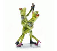 Queemie Romantique Valse Danseur Couple Grenouille Résine Statues, Créatif Danser Amoureux Mascotte Grenouilles Sculptures pour Bureau Entrée Bibliothèque Bar Accueil Décor