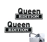 Queen 3D Sticker - Decal, 2 Pieces Royal Label for Vehicle Exterior, Badge with Adhesive Backing, Auto Accessory, Chrome for Pickup, Motorbike and Tailgate Glass