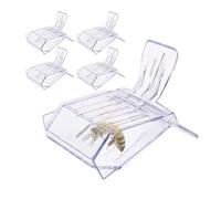 Queen Bee Cage 16pcs Bee Queen Cage en Plastique Transparent Clip Catcher Box Clamp Apiculture Equipement
