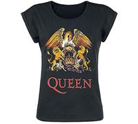 Queen Blason Classique Femme T-Shirt Manches Courtes Noir XL 100% Coton Regular/Coupe Standard