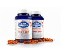 QUEEN CHARLOTTE SOCKEYE QUEEN HUILE PURE DE SAUMON SAUVAGE ROUGE DU PACIFIQUE - 2 boîtes de 120 CAPSULES (OMEGA 3 ET ASTAXANTINA)