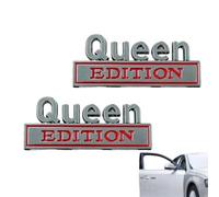 Queen Edition Autocollant 3D - 2 Pièces Autocollants Métalliques 3D Imperméables,Design Queen Edition Sticker Métal pour Voiture | pour Vitre Porte Coffre Camion Décoration Auto Frigo