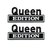 Queen Edition Autocollant 3D | 2 Pièces Autocollants Métalliques 3D Imperméables - Design Queen Edition Sticker Métal pour Voiture - Pour Vitre Porte Coffre Camion Décoration Auto Frigo