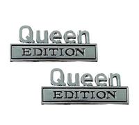 Queen Edition Autocollant Emblème 3D - 2 Pièces 3D Imperméable En Métal Accessoires Auto - Design Queen Edition Sticker Métal pour Voiture - pour Camions SUV Moto Pare-brise Porte Panneau Arrière Réfr