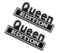 Queen Edition - Lot de 2 autocollants 3D en métal étanches - Emblème Queen Edition - Pour camion, SUV, pare-brise, fenêtre, porte, hayon, réfrigérateur
