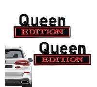 Queen Edition Lot de 2 autocollants 3D métallisés étanches - Design Queen Edition - Pour pare-brise de camion, fenêtre latérale, porte, arrière, voiture, réfrigérateur