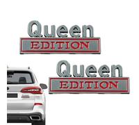 Queen Edition Lot de 2 autocollants 3D métallisés étanches - Design Queen Edition - Pour pare-brise de camion, fenêtre latérale, porte, arrière, voiture, réfrigérateur