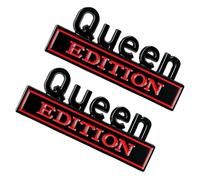 Queen Edition Lot de 2 autocollants 3D métallisés étanches - Design Queen Edition - Pour pare-brise de camion, fenêtre latérale, porte, arrière, voiture, réfrigérateur