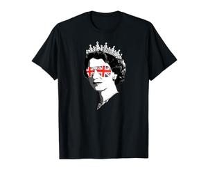 Queen Elizabeth II Lunettes de soleil Couronne britannique Union Jack T-Shirt