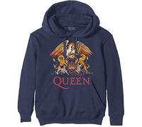 Queen - Felpa # L Unisex Blue # Classic Crest [Import]