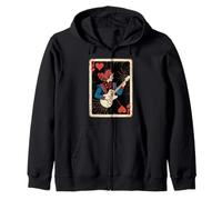Queen Heart Guitarist Guitare Vintage Amateur de Jeu de Cartes Sweat à Capuche