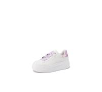 QUEEN HELENA Baskets Platform Baskets avec strass pour femme X32-9, X32 8 Blanc et Violet, 35 EU