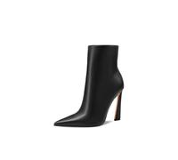 QUEEN HELENA Bottines à talons hauts Bottines décontractées élégantes pour femme K4015, Noir en polyuréthane., 35 EU