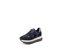 QUEEN HELENA Chaussures de Gymnastique à Plateforme Sneakers Hautes pour Femme X33-18, bleu, 38 EU