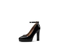 QUEEN HELENA Escarpins avec Plateau Chaussures à Talons Hauts Décontracté Élégant Femme ZM10023, Noir , 36 EU