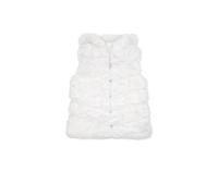QUEEN HELENA Gilet en fourrure - Veste d'hiver chaude - Décontractée et élégante - Pour femme - PLC03-1, Blanc., taille unique