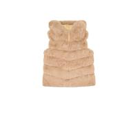 QUEEN HELENA Gilet en fourrure - Veste d'hiver chaude - Décontractée et élégante - Pour femme - PLC03-1, kaki, taille unique