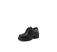 QUEEN HELENA Mocassins à lacets à talons larges Francisine Casual Femme X33-81, Noir , 39 EU