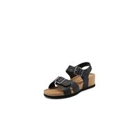 QUEEN HELENA Sandales compensées à bande croisée avec sangle décontractée pour femme X32-204, X34 117 Noir, 41 EU