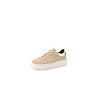 QUEEN HELENA Sneakers avec strass Baskets Platform Casual Femmes X31-6, X33 2 Beige foncé, 40 EU