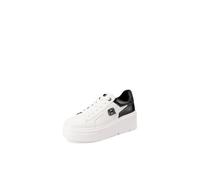 QUEEN HELENA Sneakers Casual Baskets Platform Léger Femme X29-15, X33 11 Blanc Noir, 35 EU