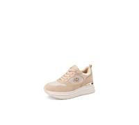 QUEEN HELENA Sneakers Platform Baskets compensées pour femme X33-20, beige, 37 EU