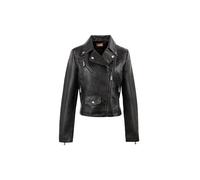 QUEEN HELENA Veste en cuir synthétique style clous, courte, avec rivets, veste motarde confortable, décontractée, légère pour femme Y3005, Noir , L