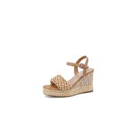 QUEEN HELENA ZM9984 Sandales compensées avec bracelet décontracté pour femme, Camel, 35 EU