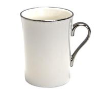 Queen Isabell Tasse à café en porcelaine anglaise fine 250 ml (blanc/argent)