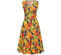 Queen Kérosène Femme Aop 50S Rétro Sans Manches Swing Robe "Ile aux Fleurs" QKU46022 M