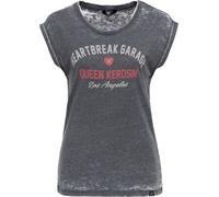 Queen Kérosène T-shirt enzymatique pour femme "Heartbreak Garage" QKI41014 M