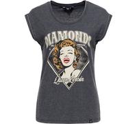 Queen Kérosène T-shirt enzymewash pour femme "Diamonds" QKI41011 S