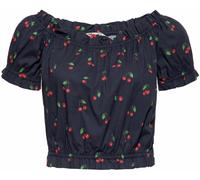 Queen Kerosin Cherry Chemisier pour femmes, noir-rouge, taille 2XL