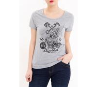Queen Kerosin Drive Fast, t-shirt femme XS Gris/Noir Gris/Noir