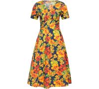 Queen Kerosin Femmes Aop 50S Rétro Robe Swing "Île aux Fleurs" QKU46004 S