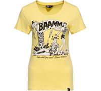 Queen Kerosin Femmes Bammm Print T-shirt Jaune 4XL