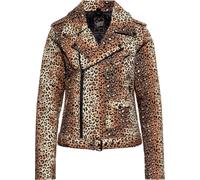 Queen Kerosin Veste de motard pour femme | Style motard | Coupe ajustée | Léopard | Rebel | Woman | Rockabella | 50S | Rockabilly | Vintage | Rock 'N' Roll | Retro Style Motor Queen Service, Effet