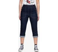 Queen Kerosin Femmes Pantalon en jean Capri taille haute 33