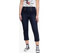 Queen Kerosin Femmes Pantalon en jean Capri taille haute W32-L32