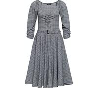 Queen Kerosin Robe swing à carreaux pour femmes Gris S