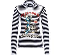 Queen Kerosin Rollkragen T-shirt manches longues QKI22008 Noir XS