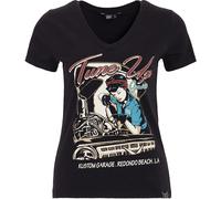 Queen Kerosin Shirt à manches courtes mit col V tendanceitt QK4195358075 Black L