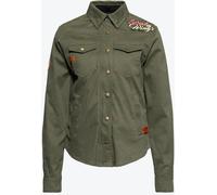 Queen Kerosin Spread Your Wings Chemise pour Dames (Olive,S)