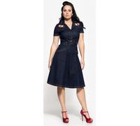 Queen Kerosin Swing Robe de jeans dames, bleu, taille M pour femmes