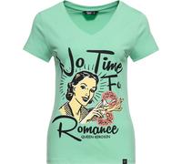Queen Kerosin T-shirt basique femme col V "No Time" QKU41016 XS