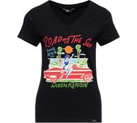 Queen Kerosin T-shirt basique femme col V "Road To The Sun" QKU41019 XL