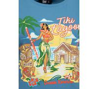 Queen Kerosin T-shirt basique pour femmes "Tiki Lagoon" QKU41012 XS