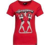 Queen Kerosin T-shirt basique pour femmes "Trouble Maker" QKI31002 3XL