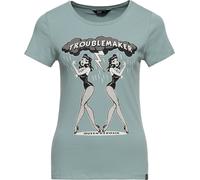 Queen Kerosin T-shirt basique pour femmes "Trouble Maker" QKI31002 XXL