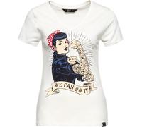 Queen Kerosin We Can Do It, t-shirt femme L Blanc Blanc